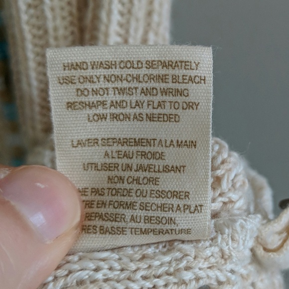 Free People Knit Tank Top Tan Button Down Size S - Picture 6 of 7